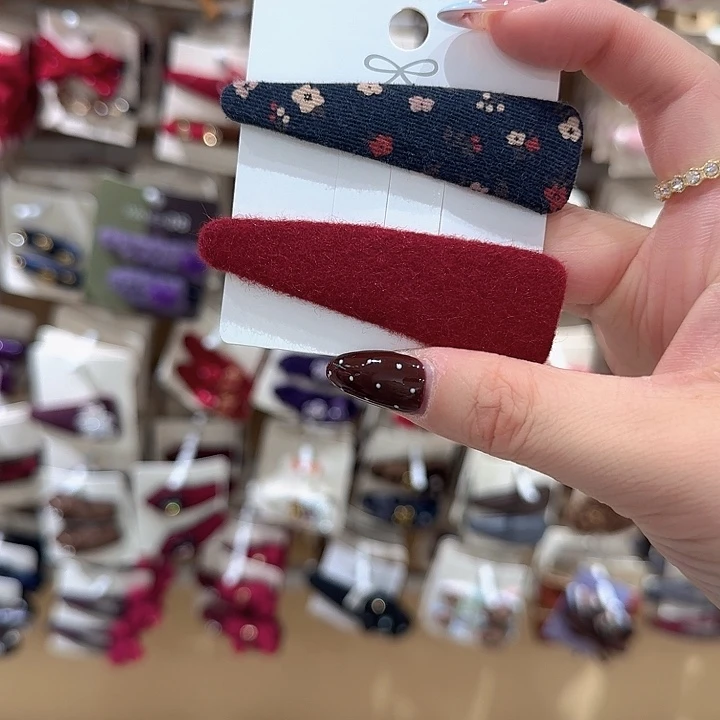 红色三角碎花掰掰夹