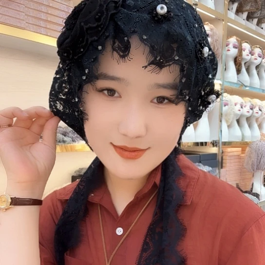 棉黑色玫瑰系列披肩帽