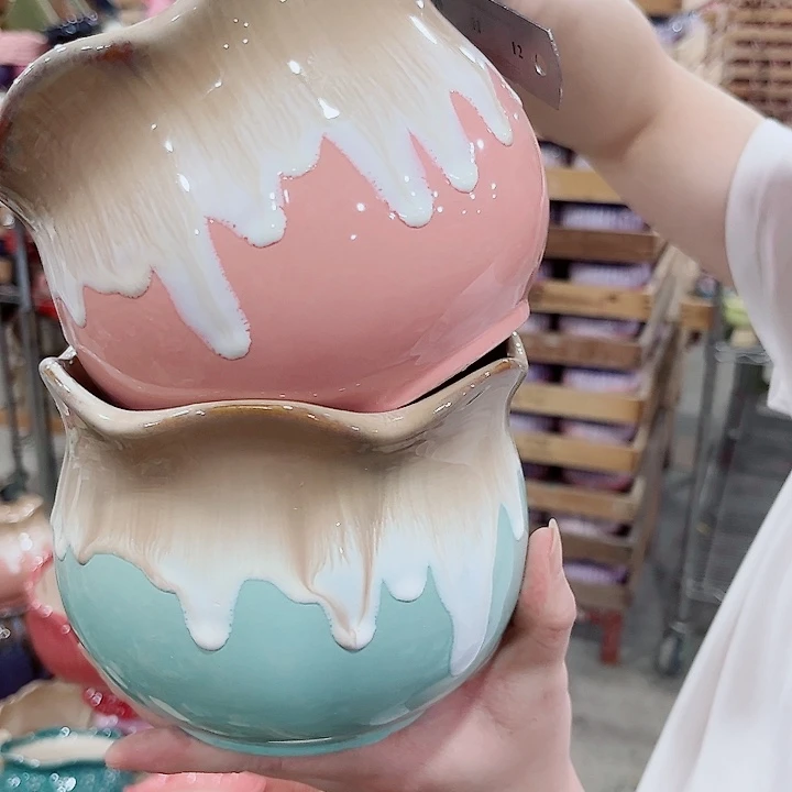 有孔.凑单10元陶瓷花盆发货！