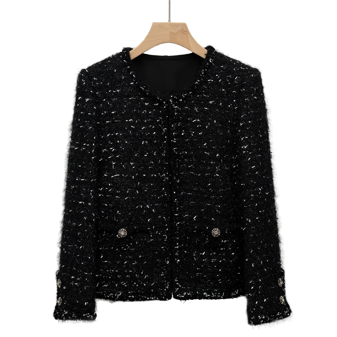 杭州超哥2025新款高端黑色小香风外套CO83608B