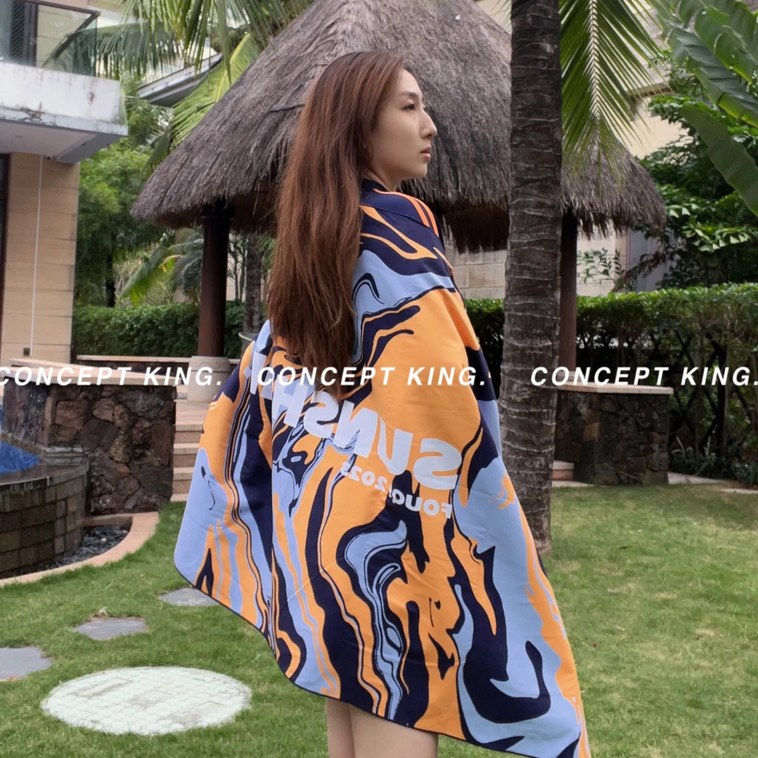 【调色盘浴巾】户外吸水印花时尚游泳大号速干浴巾J10