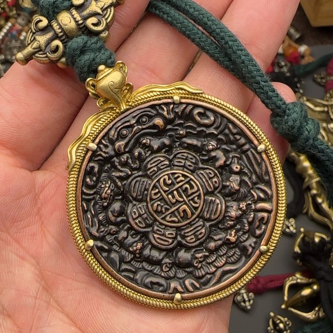 老铜九宫牌吊坠喜欢的来