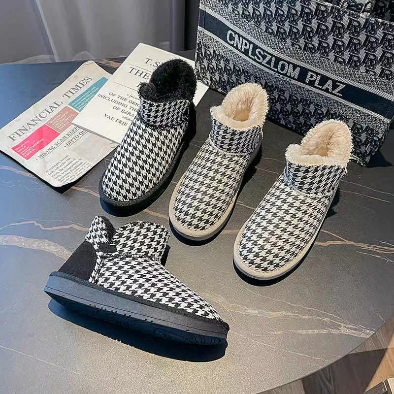 时尚休闲布面雪地靴F75-1