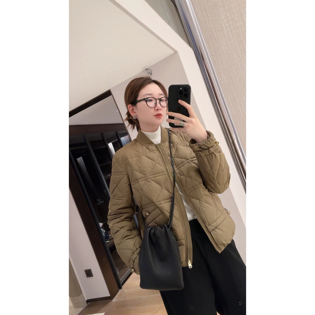 072 & RICE【戴妃】秋季休闲菱格纹拉链羽绒外套 XLY6011 618FF