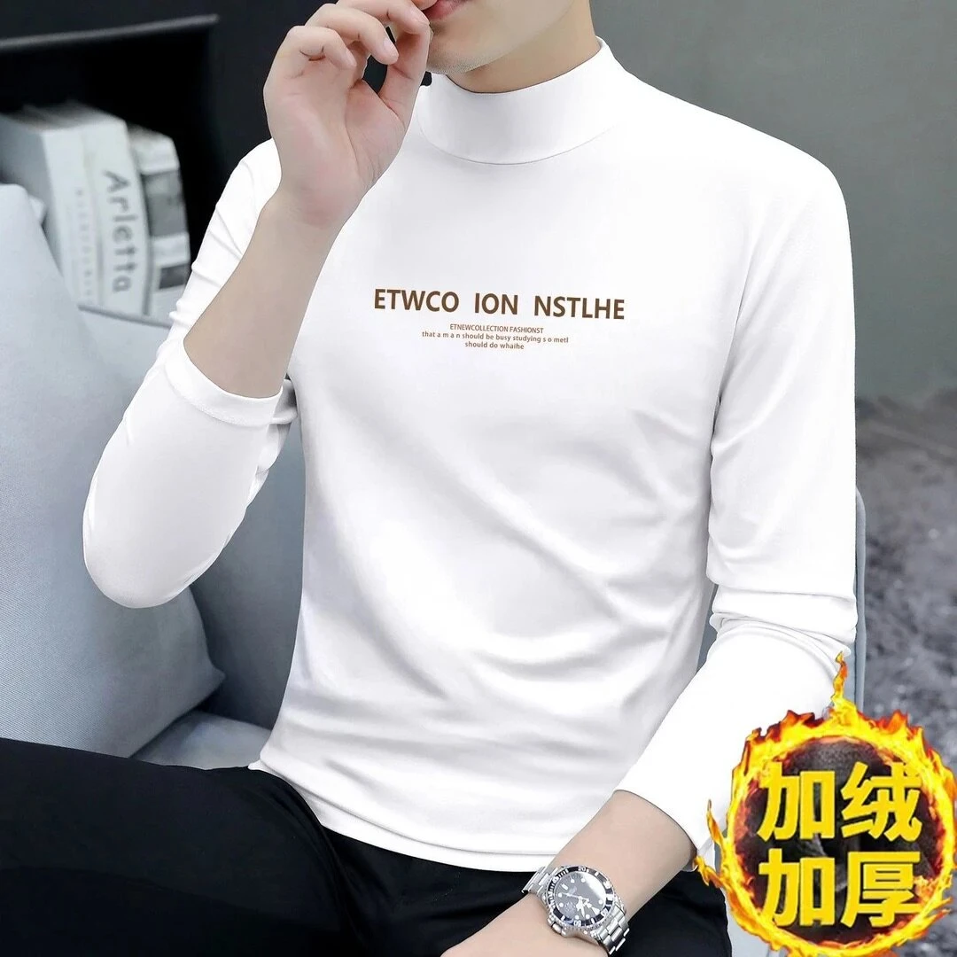 双面绒德绒打底衫秋冬新款内搭外穿保暖宽松卫衣半高领长袖上衣