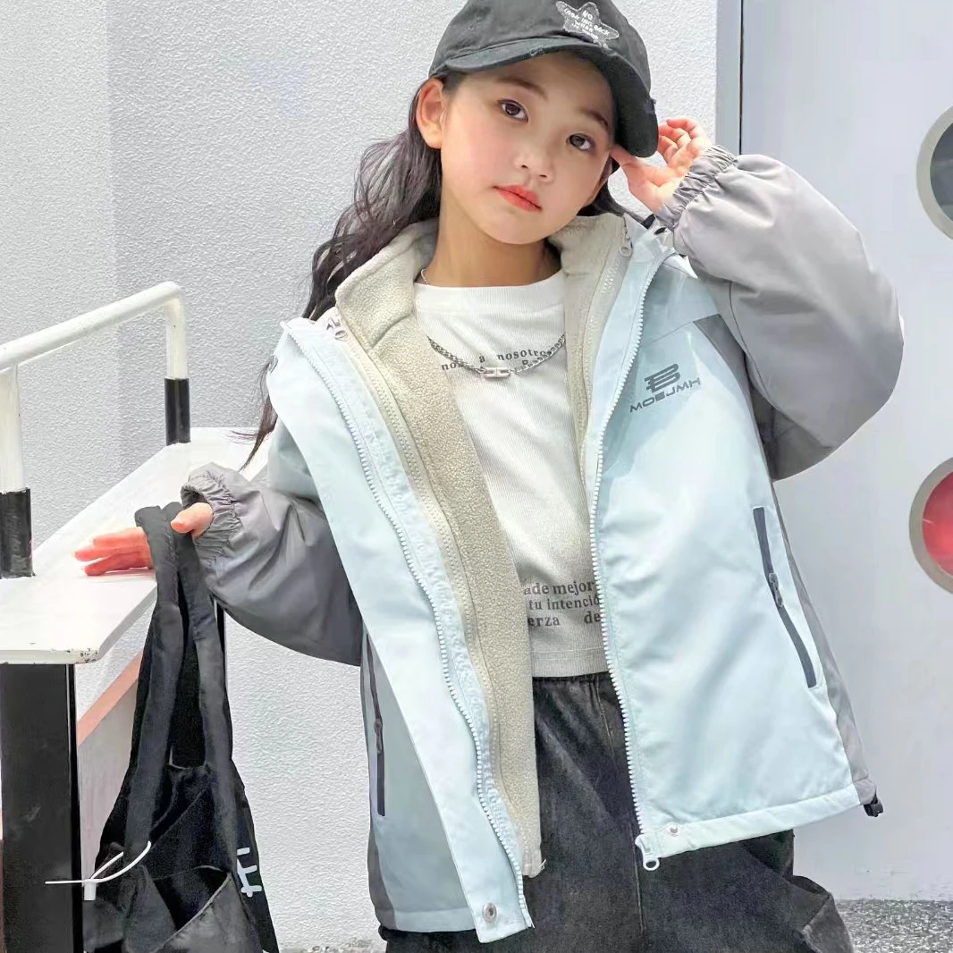 （8018）儿童秋冬款三合一风衣两件套