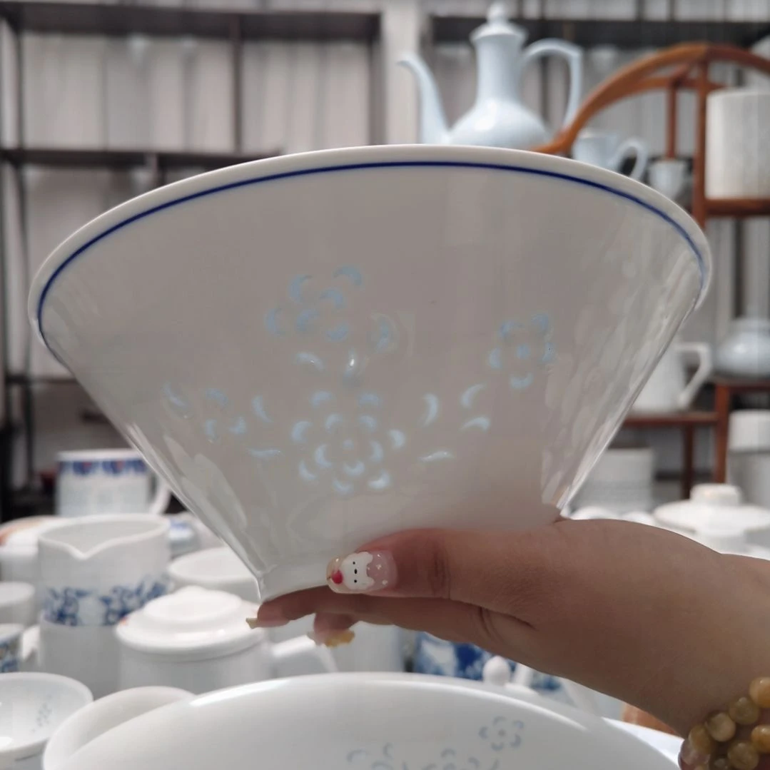 瓷清韵白胎9寸汤碗一个