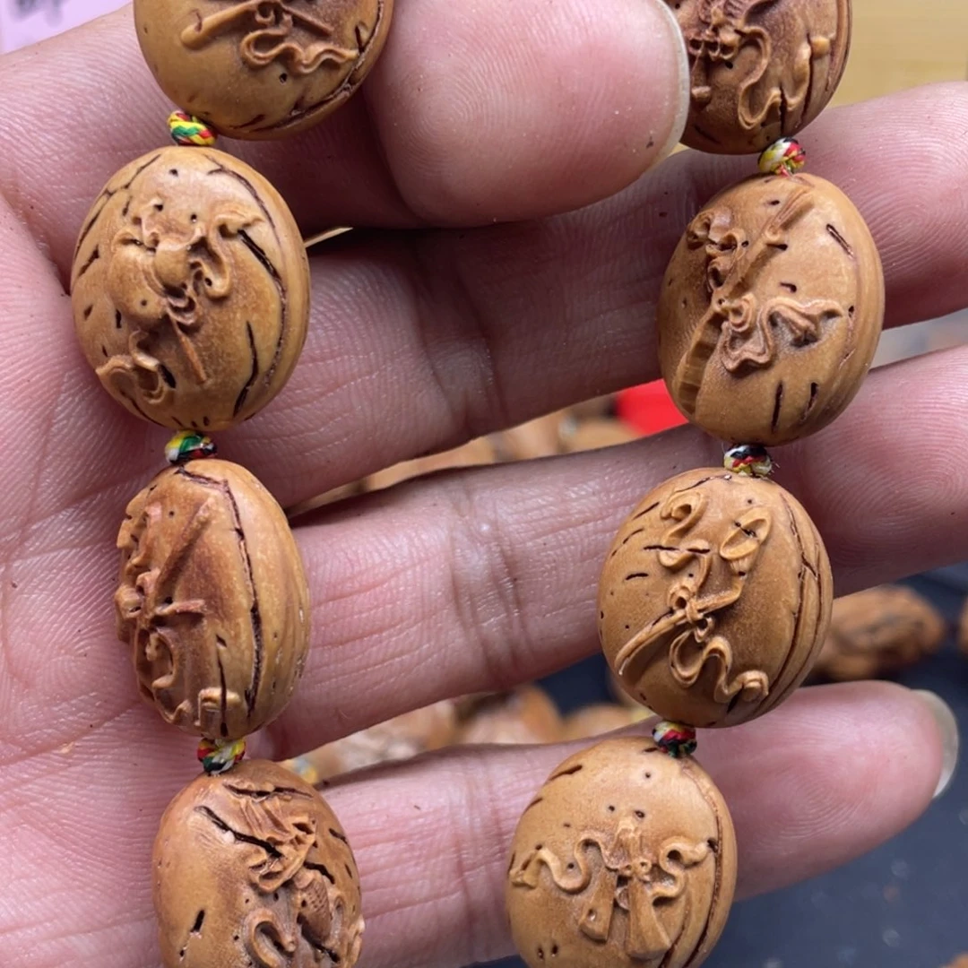 桃核雕刻暗八仙手串