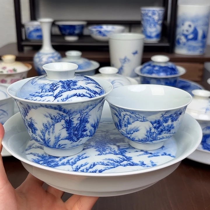 壶承手工手绘雪景套组
