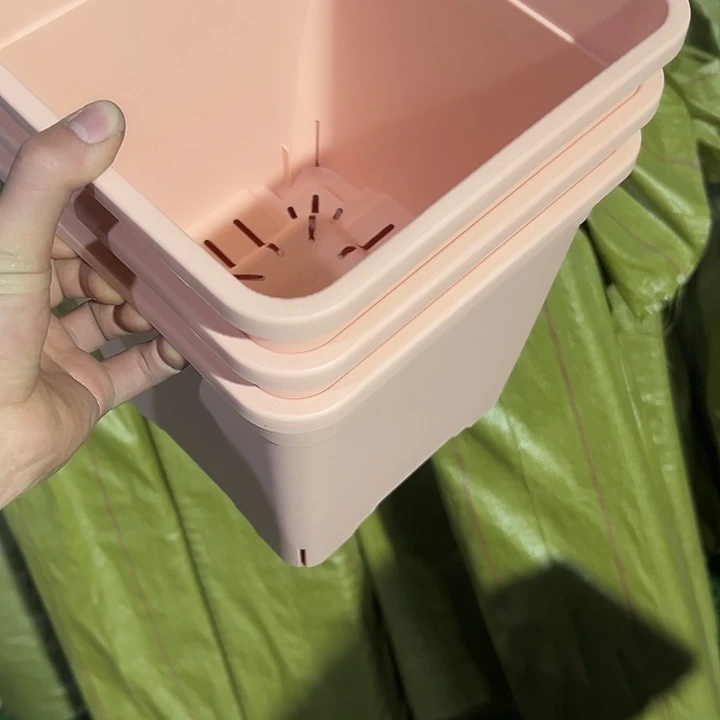 微瑕粉色24外径26高3个盆方形