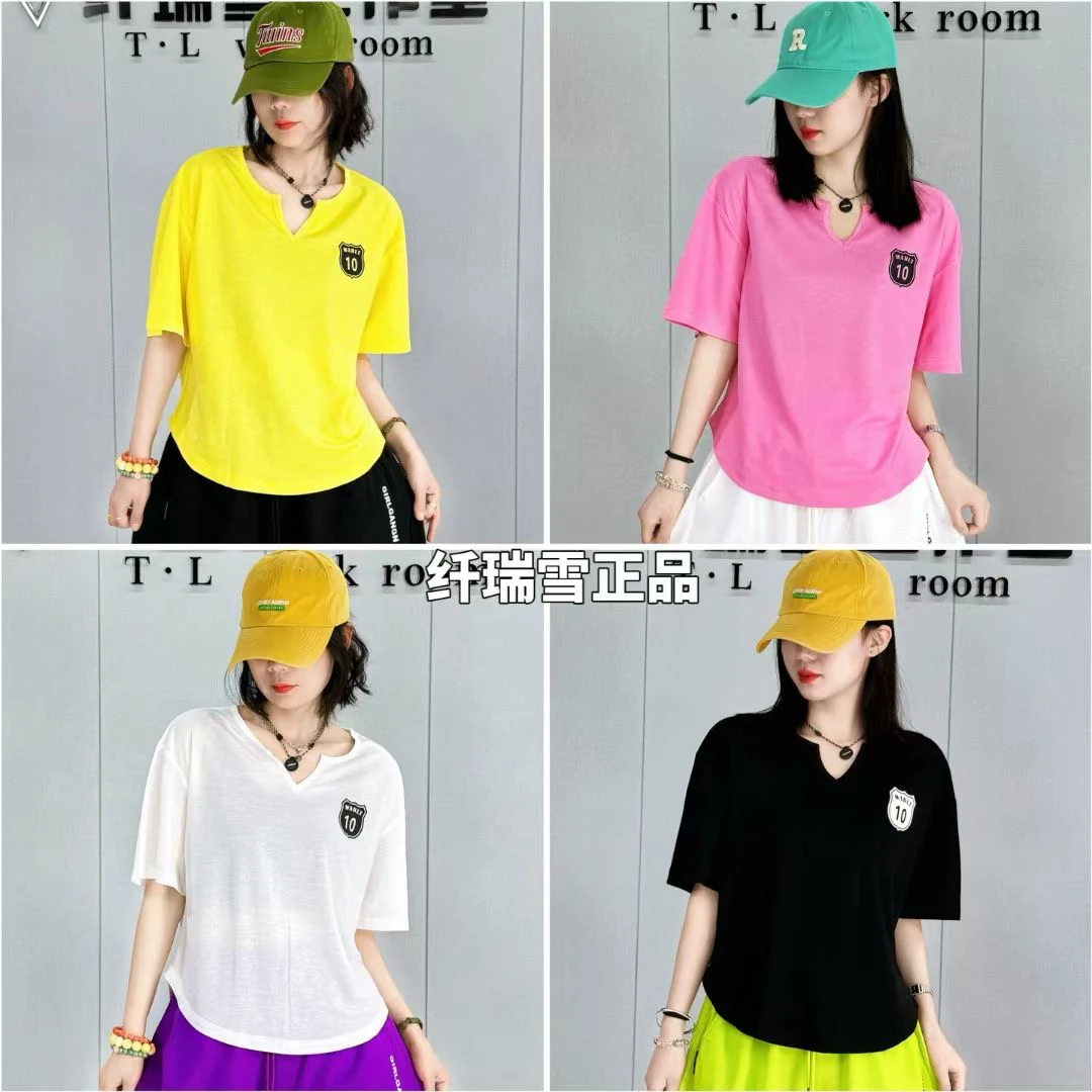 纤瑞雪夏季薄款宽松冰棉T恤