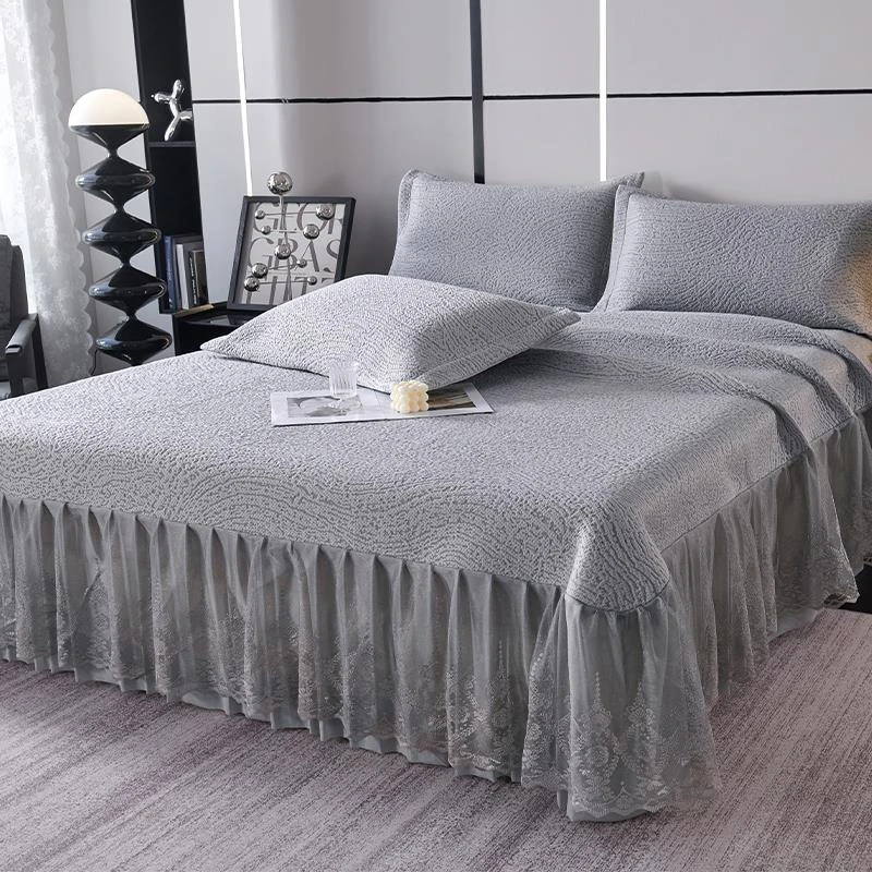 夏季高端冰豆豆冰丝凉席三件套a类母婴级夏天可机洗床盖款软席子