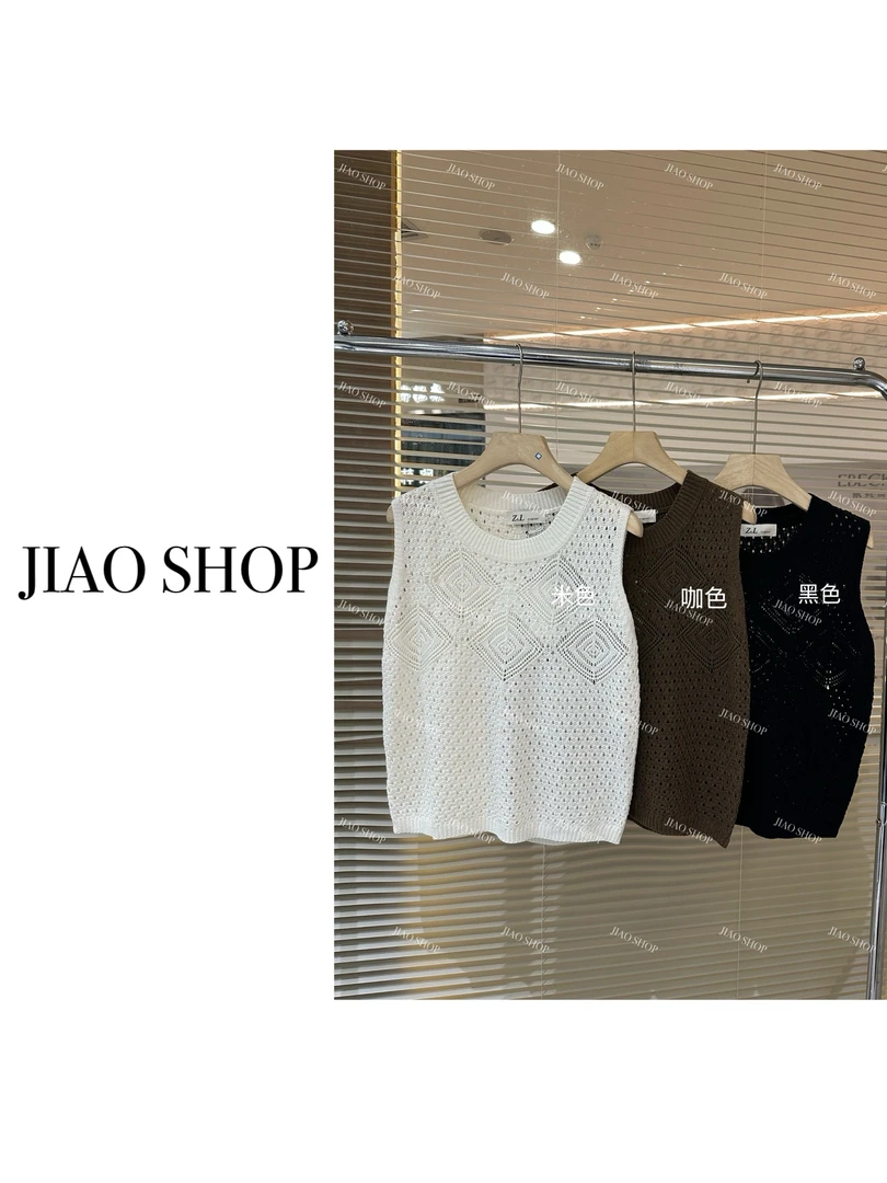 【JIAO SHOP】无袖圆领针织背心