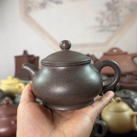 茶壶紫砂小***乖梨皮天青230c c