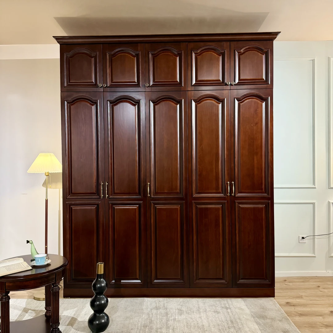 【品牌代工】【简美式】笑脸门型香柏木全原木美式衣柜衣柜文青家具