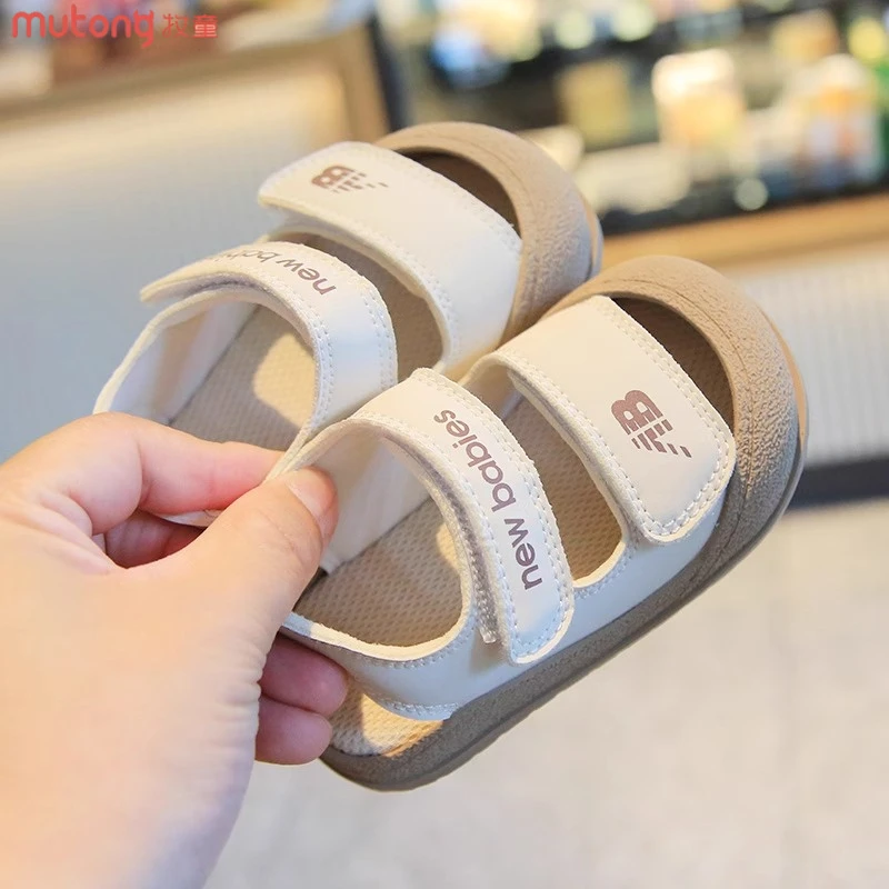 牧童宝宝凉鞋包头2025夏季婴幼儿学步鞋1-3岁软底防滑透气沙滩鞋