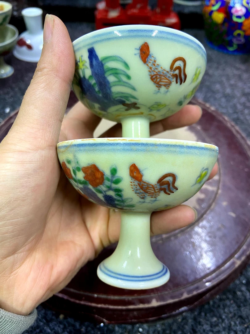 斗采高脚杯一对一对