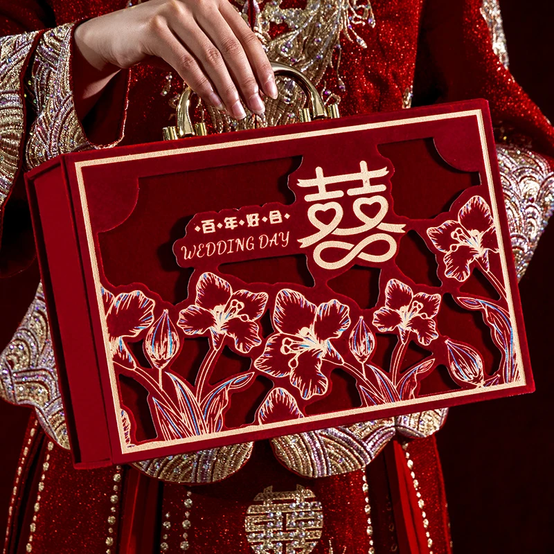 订婚三金彩礼礼金盒2025新款高档结婚礼金箱聘金箱彩礼盒婚庆用品
