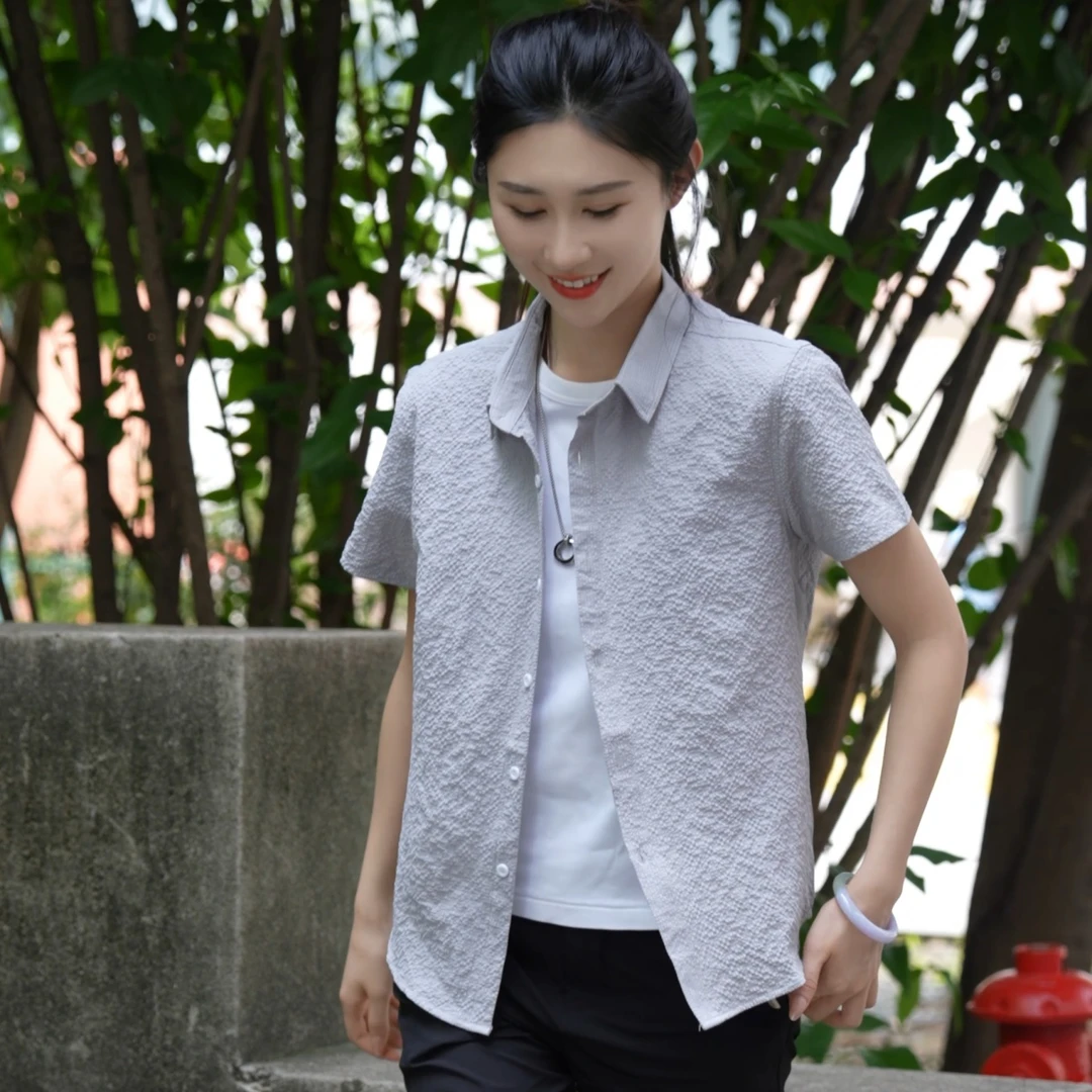 【2件搭配更优惠】2025夏季男士新款冰丝短袖衬衫休闲男装半袖纯色