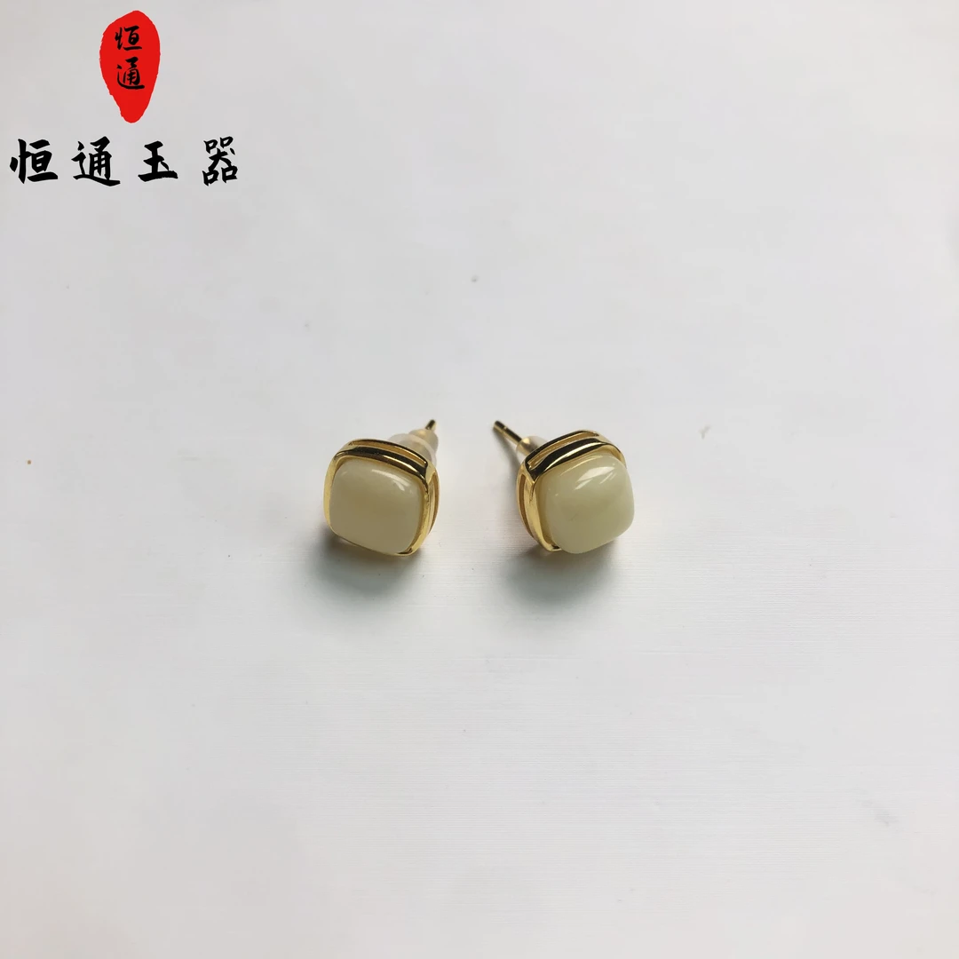 琥珀蜜蜡耳钉规格约7mm1-138