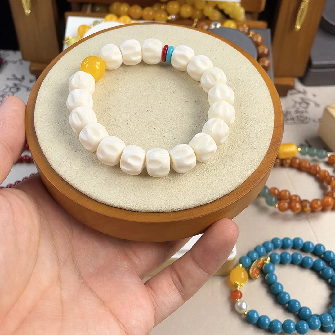 琥珀手饰银S925镀金镶嵌