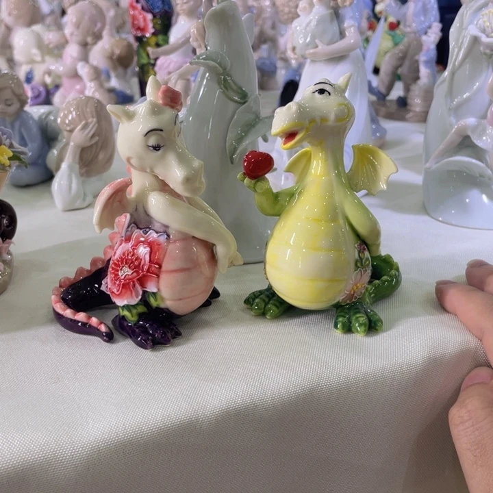 陶瓷线雕龙情侣款手工