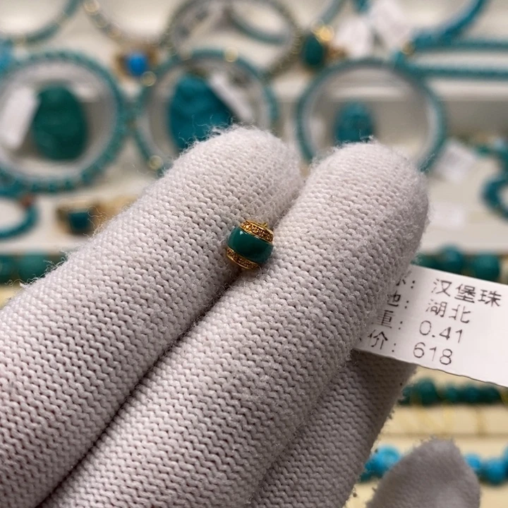 绿松石珠宝奇石18K金镶嵌