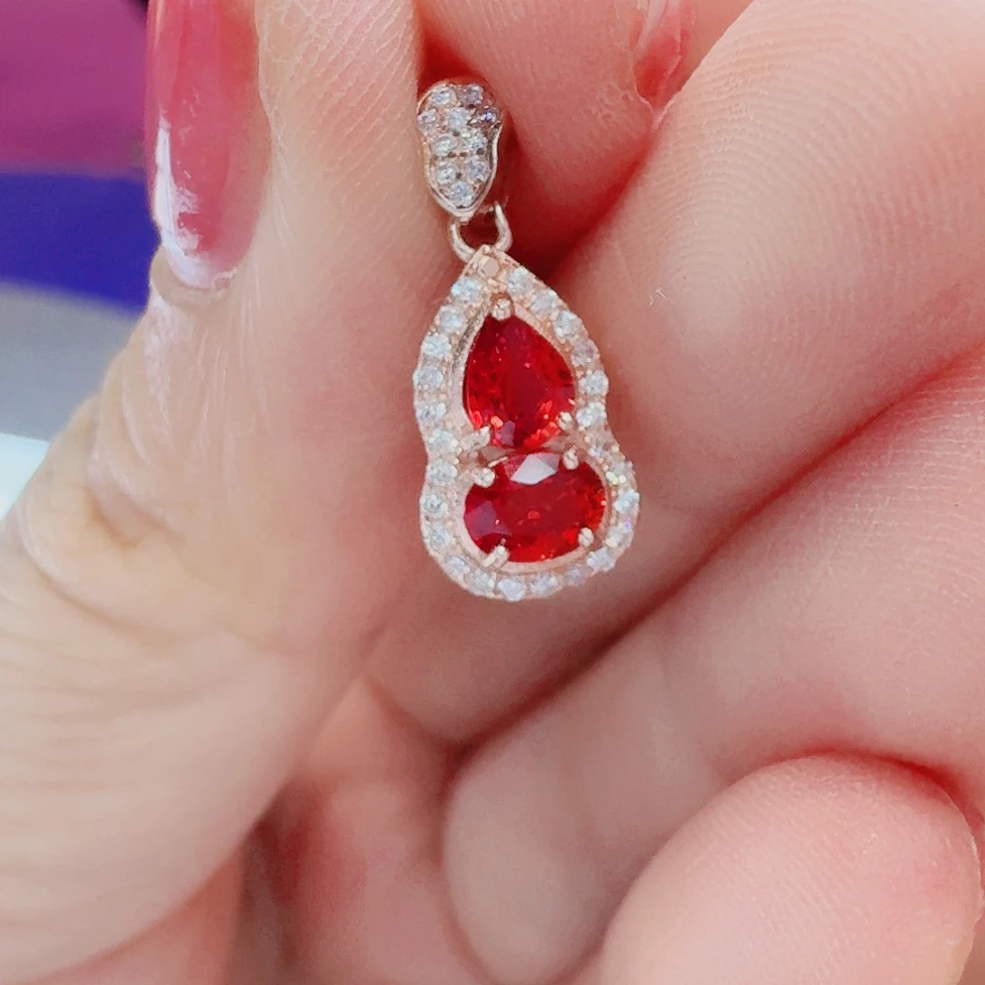 蓝宝石吊坠(不含链)银S925镶嵌