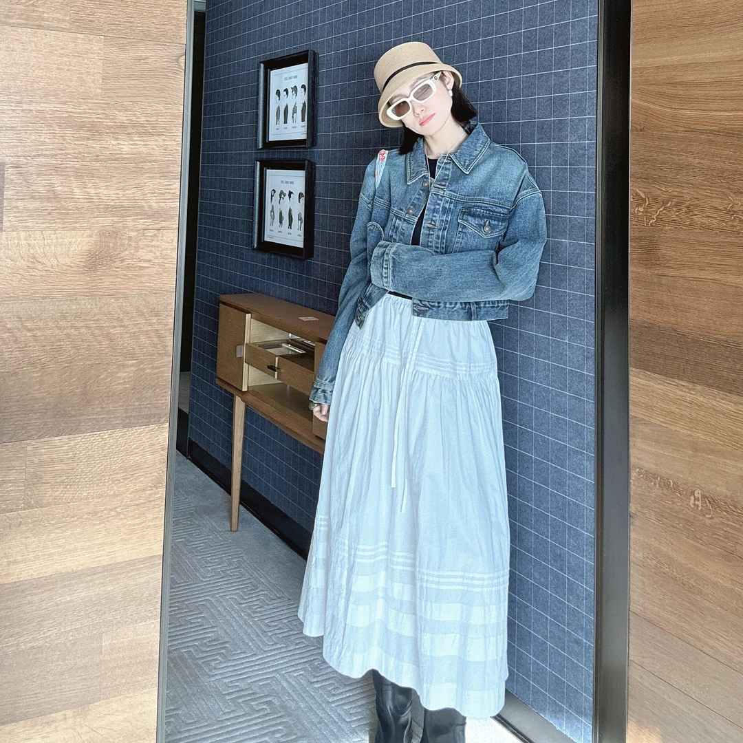 【丽姐女装】温柔层次 春游出行层次感半裙 精梳质感亲肤裙Q51009