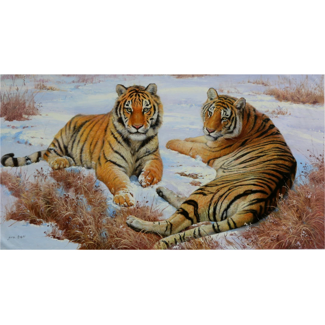 朝鲜写实油画收藏油画孙金成《厮守》