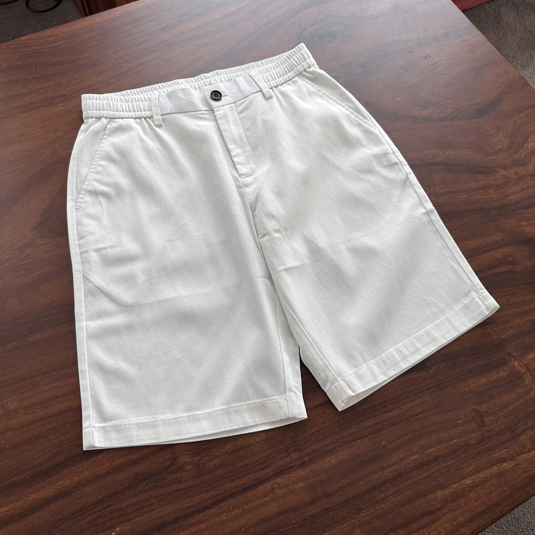 新款束腰运动休闲白色短裤薄款夏季百搭宽松舒适男裤子