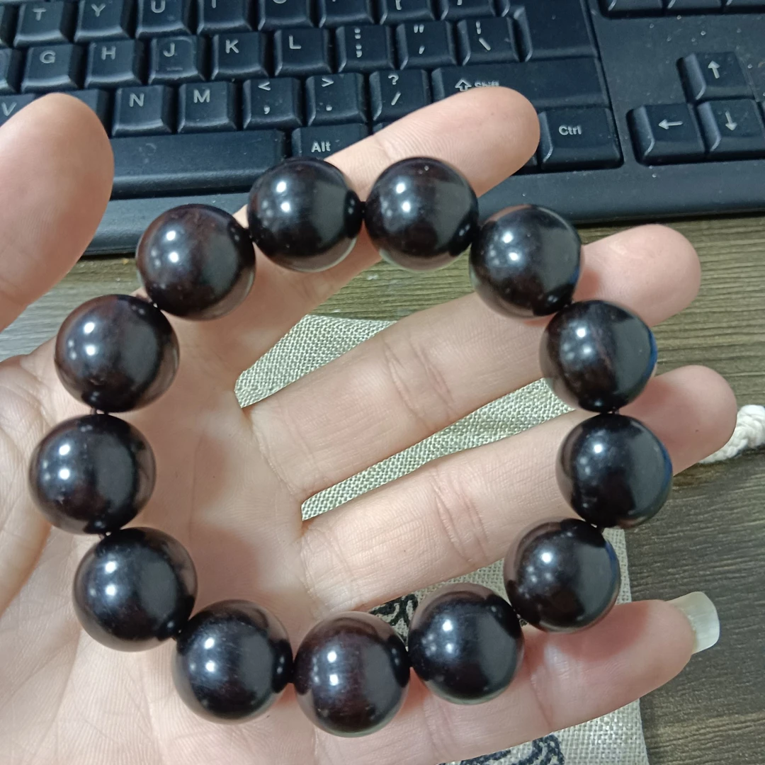 【直播专属价】A156黑檀木手串单圈木质手链男女盘玩念珠佛珠新中式