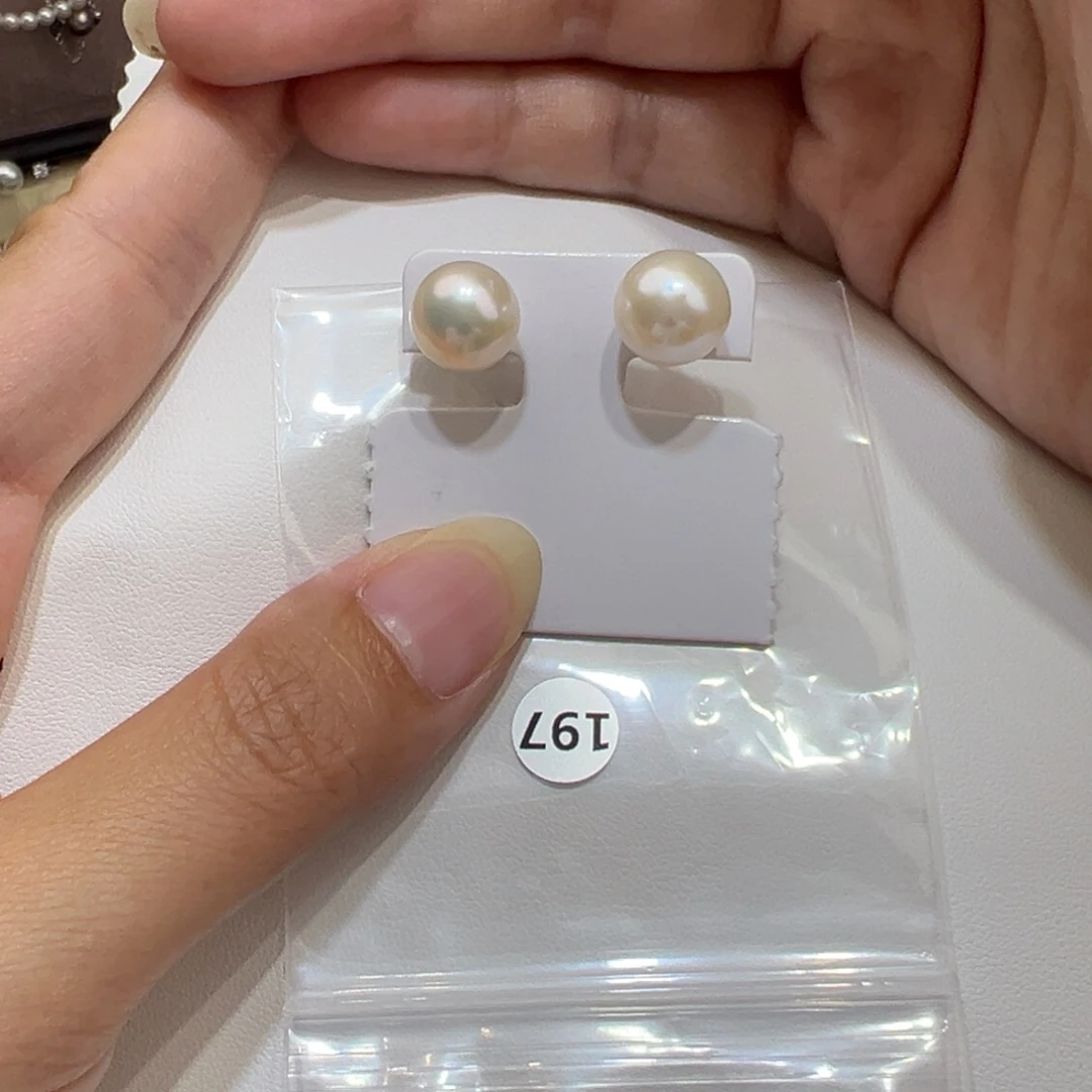 银S925镶嵌耳饰淡水珍珠