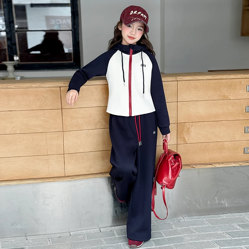 童装女童秋装运动服套装2025新款儿童秋季开衫外套休闲长裤两件套