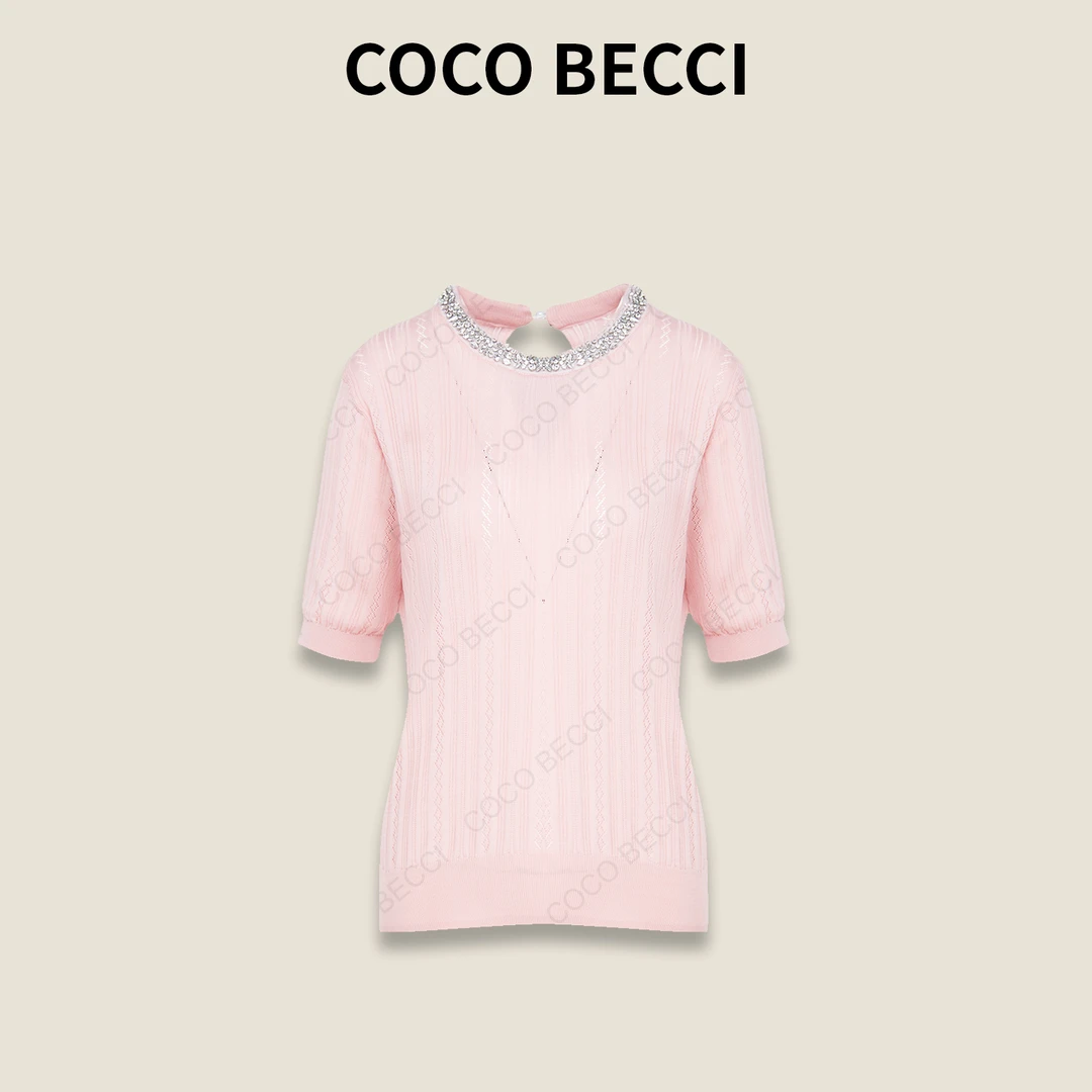 COCO BECCI【糖果屋】100天丝百搭带钻毛衣YT25YSU320001