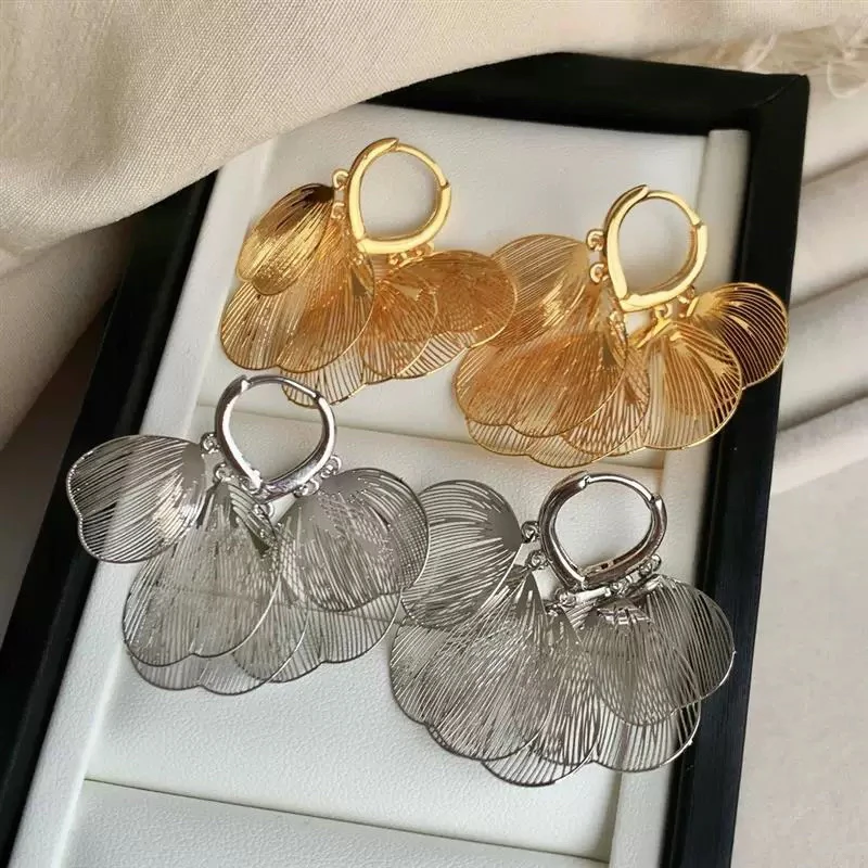 铜合金耳饰 镂空蝴蝶蝶翼耳环耳扣新款小众耳环E0261