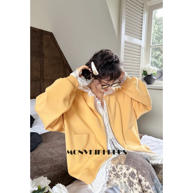 MoNvKiKiPlus2“耳语“大码微胖休闲宽松百搭外套#1728