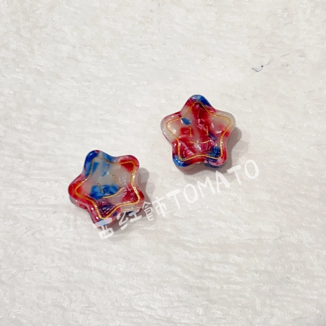 西红饰TOMATO醋酸小星星晕染刘海抓夹一对040503