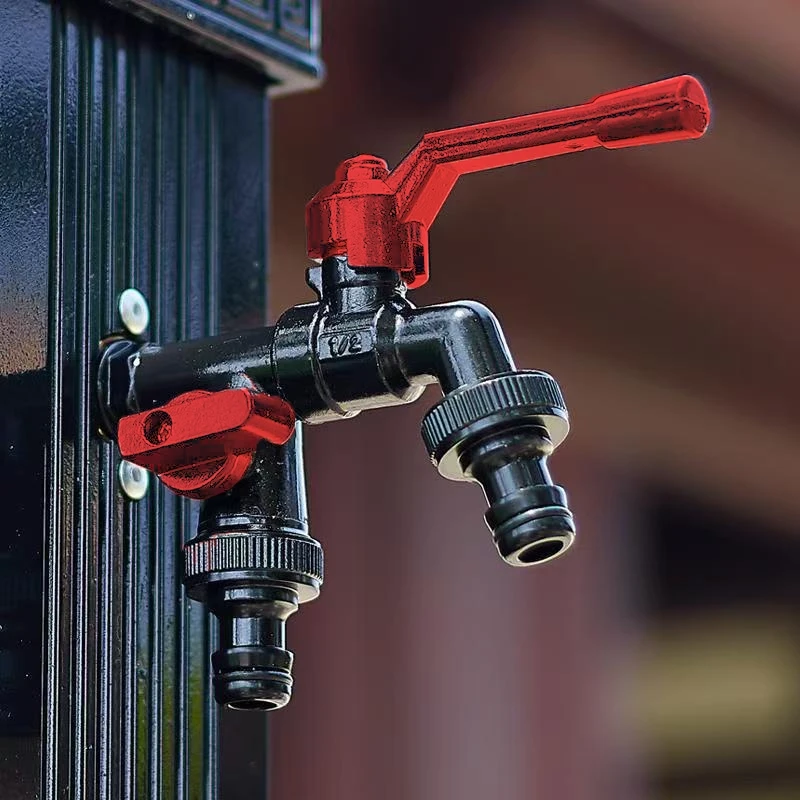 加厚大流量防冻户外一进二水龙头室外花园洗衣机单双出水室内外阀