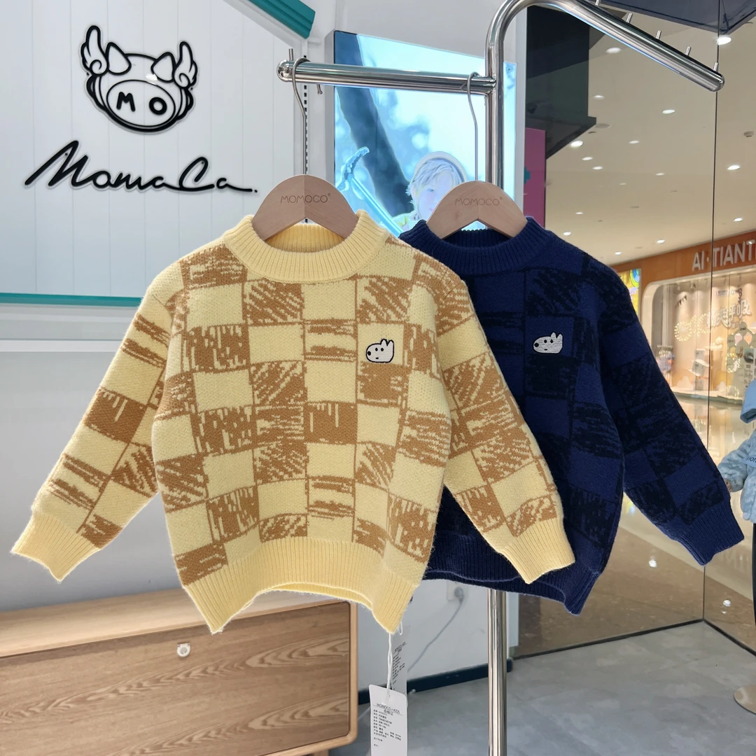 MOMOCO冬季潮流保暖刺绣小狗毛衣75430230108