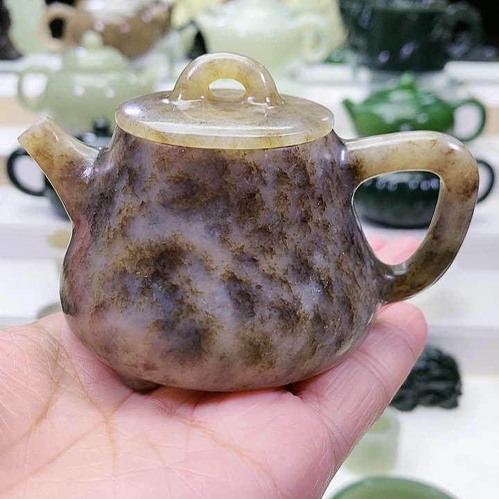 未镶嵌和田玉挂件茶壶100m l