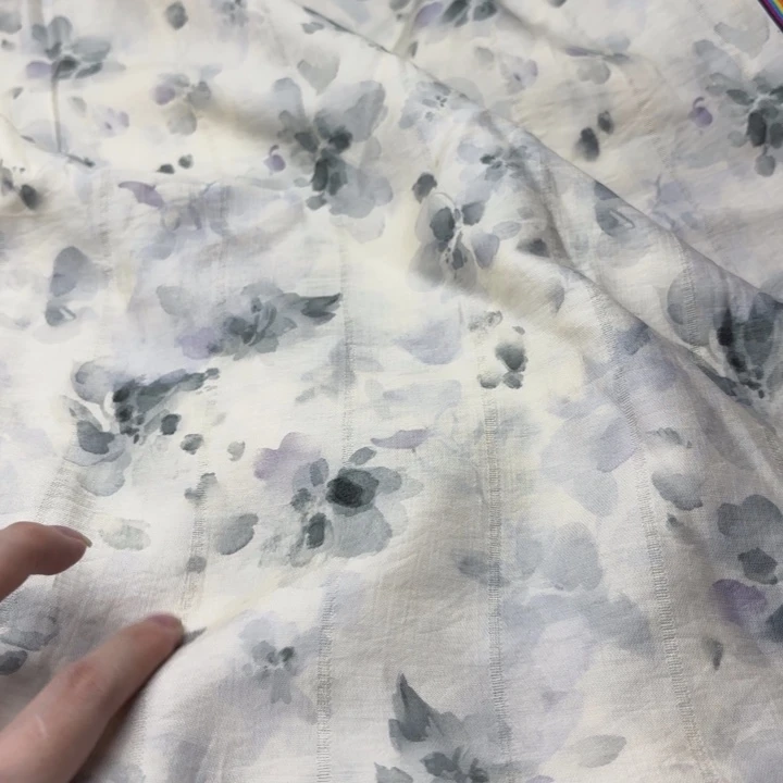 混纺棉墨蓝印花2米。