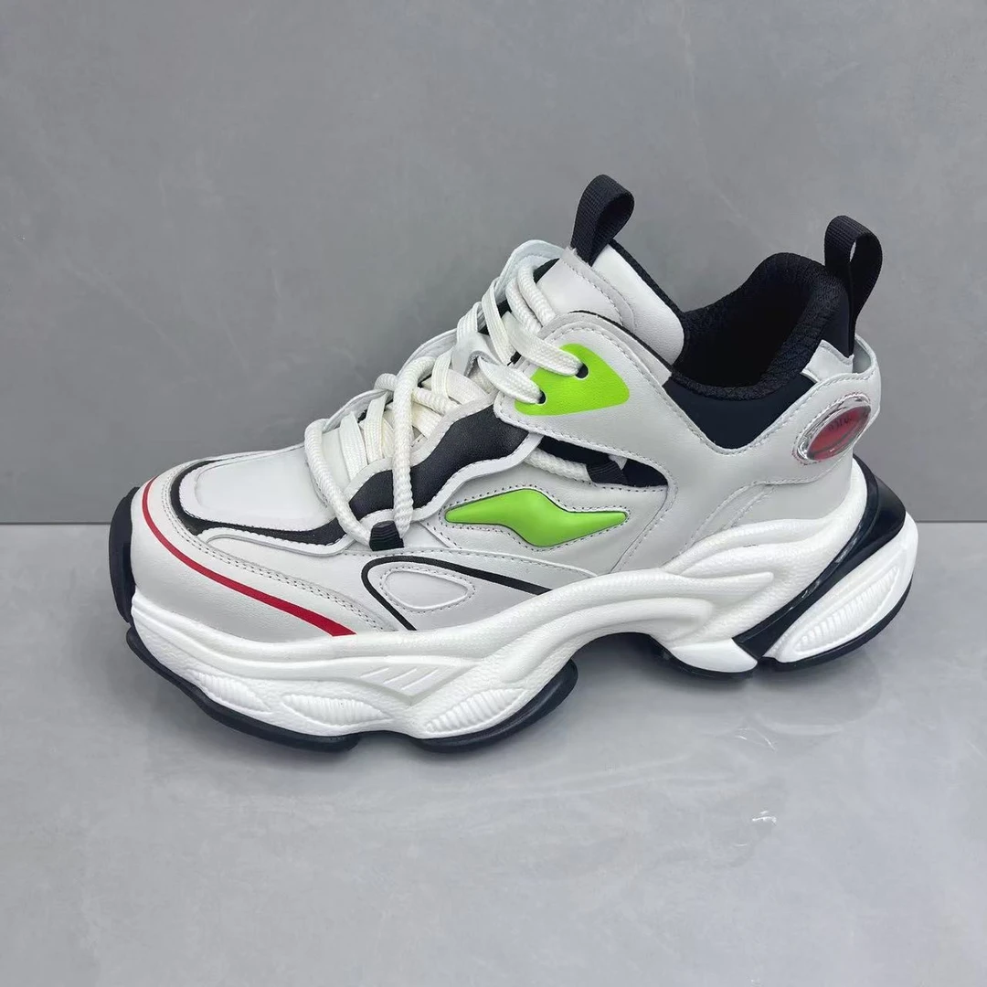 男鞋2025秋冬新款真皮老爹鞋时尚潮流百搭欧货轻奢增高舒适休闲鞋