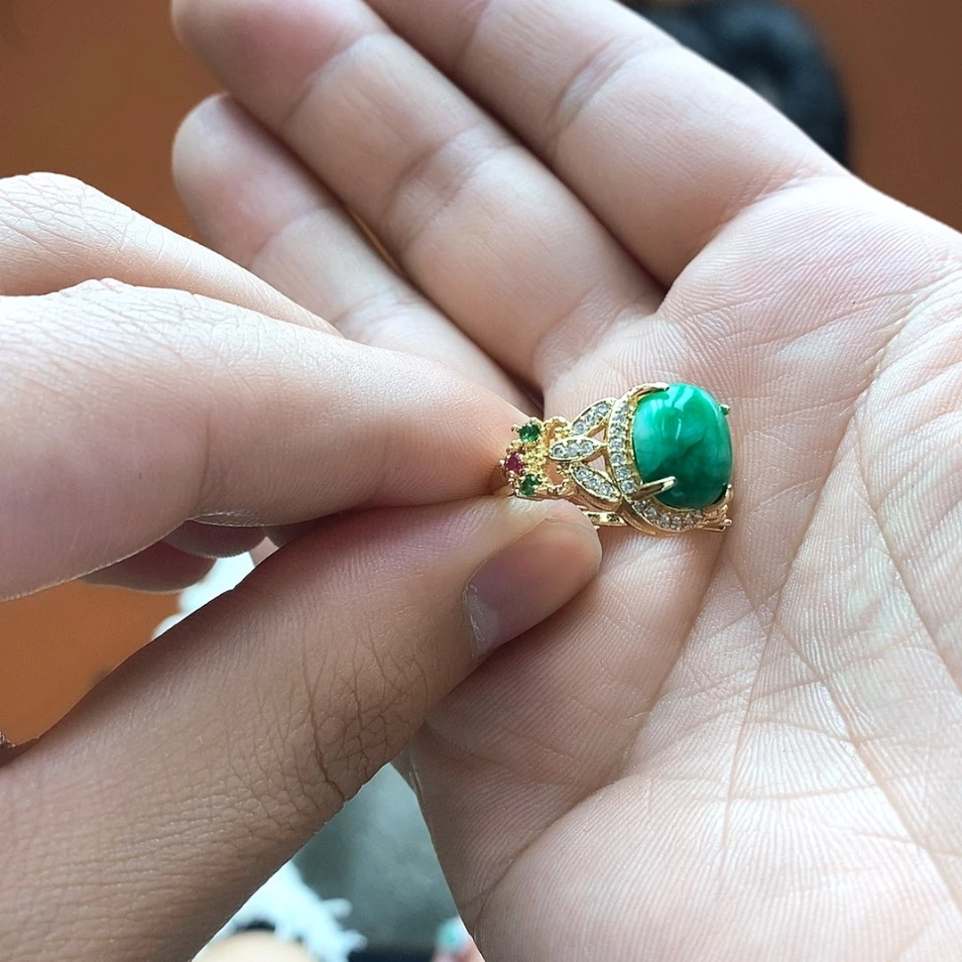 翡翠银S925镶嵌耳饰