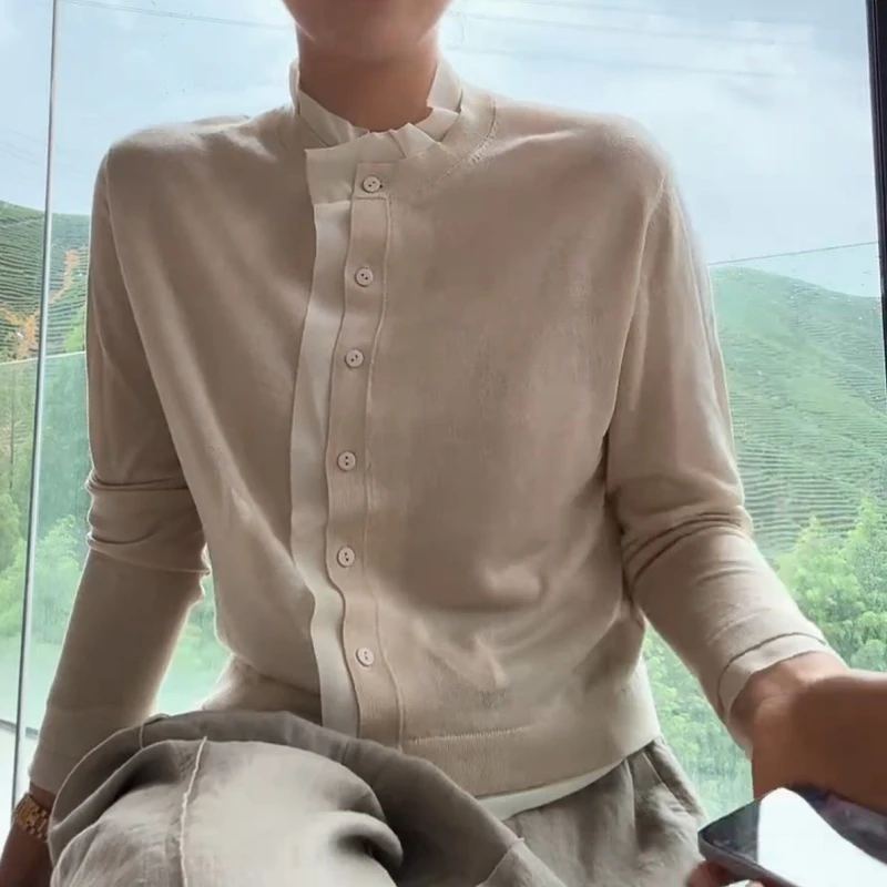 2025新款设计感显瘦高级简约百搭宽松开衫上衣LK2505205