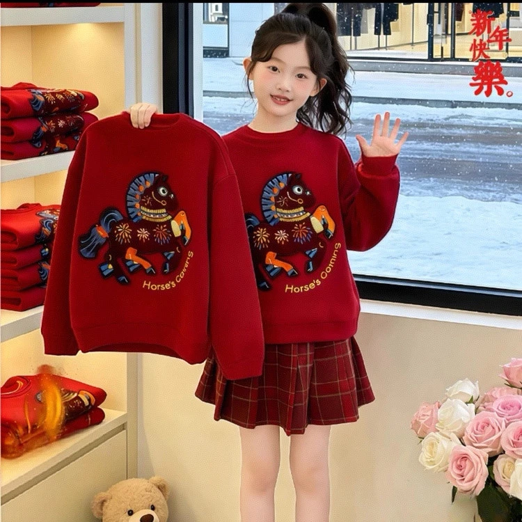 女童中大童加厚毛衣洋气针织衫