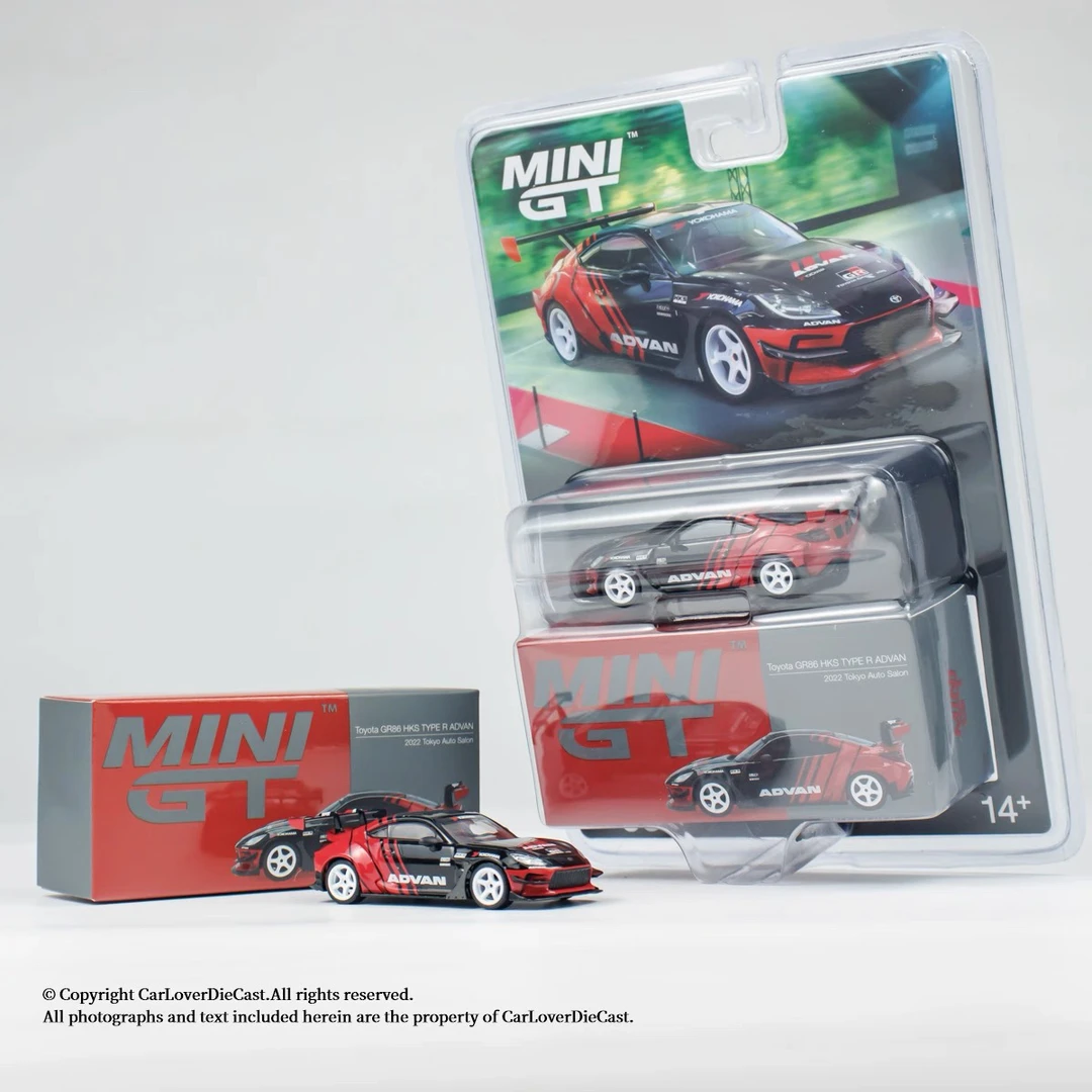 MINIGT 1/64 丰田 GR86 HKS type r ADVAN 车内摆件 汽车模型 956