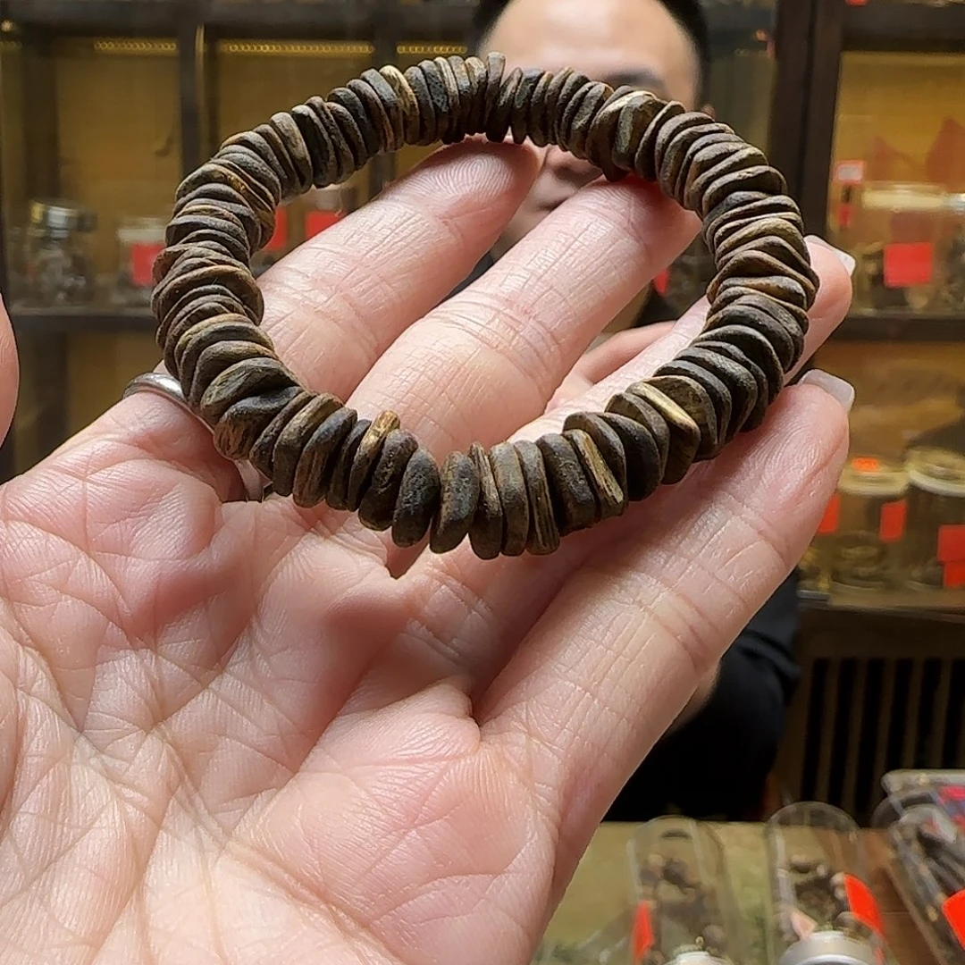 手串沉香14奇楠随形单圈 10mm沉水碎银珠11g+