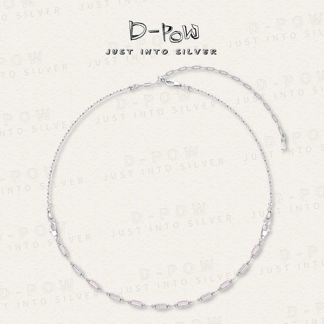 灯小炮 坠链均925银合成锆石 项链（57cm）（9582）气质简约时尚复古