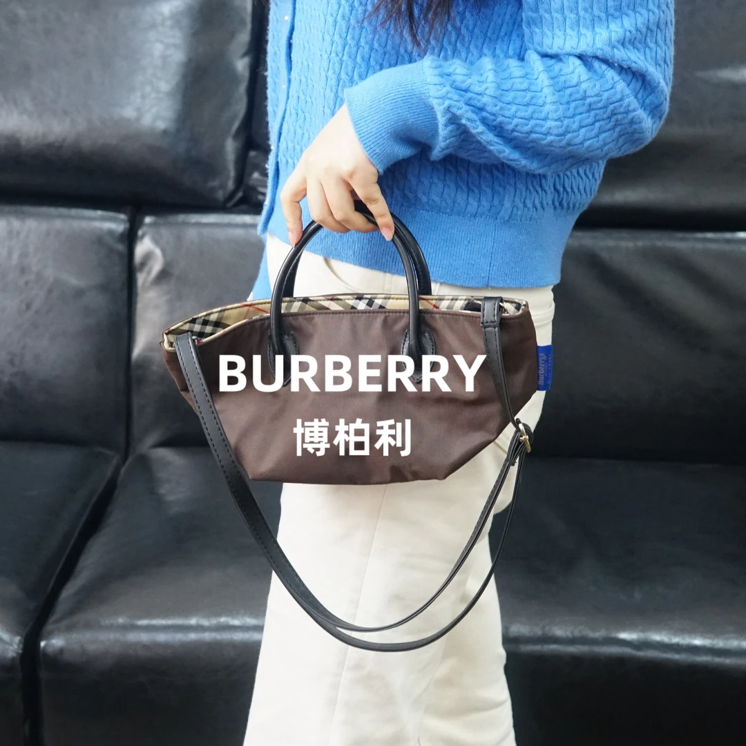 95新 BURBERRY/博柏利 巴宝莉/棕色单肩包/JJ01417708/7708